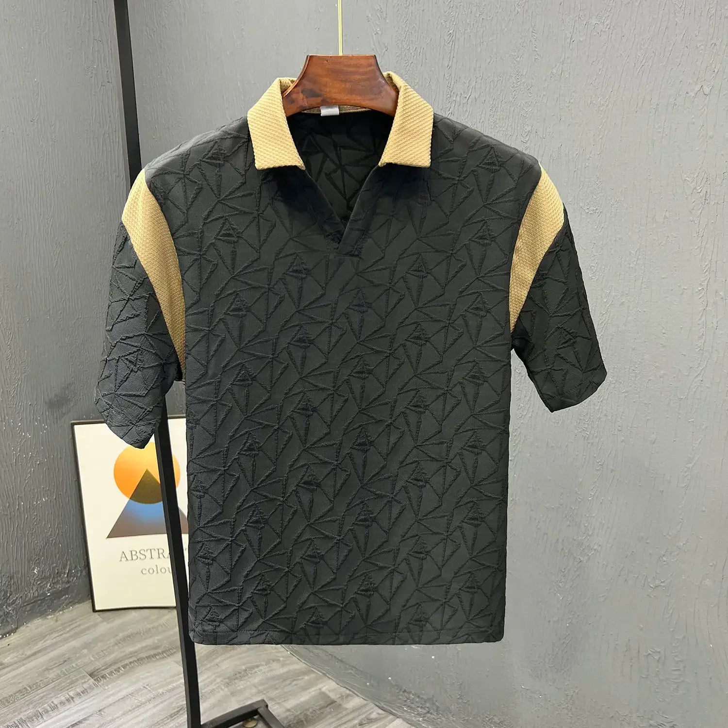 White Male Polo Shirts V Neck Black Aesthetic Vintage 5xl Basic Party Smooth Polyester Slim Fit Top Tee Mens with Collar T-shirt