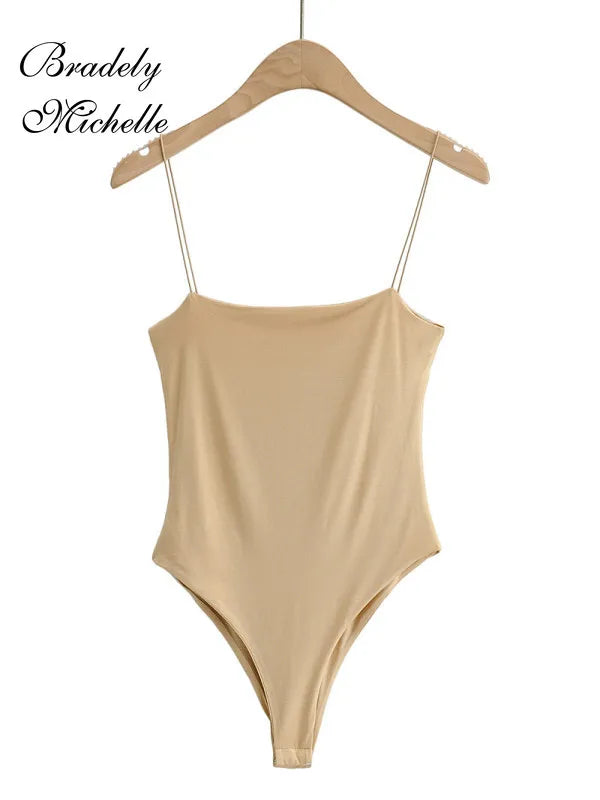 BRADELY MICHELLE 2022 Summer Women Rompers Slim Underwear Waist Camisole Sleeveless Tops Bodysuits Streetwear Jumpsuits