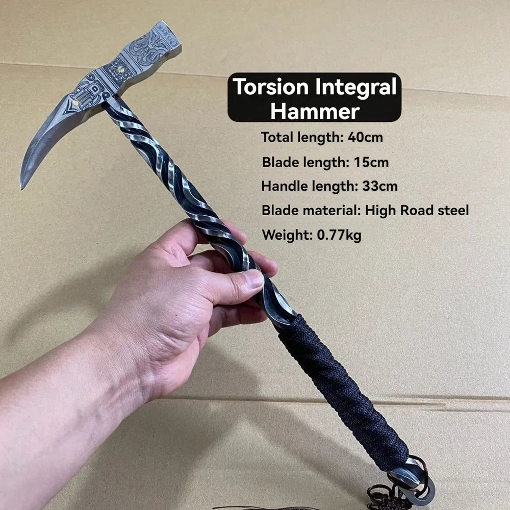 40cm Wild Hammer Hand Forged Integrated Hammer Multifunctional Tool Camping Hand Hammer Gardening Tools Equipment